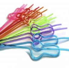 Pecker Straw - Spiral Pecker Shaped COLOURFUL 5PACK